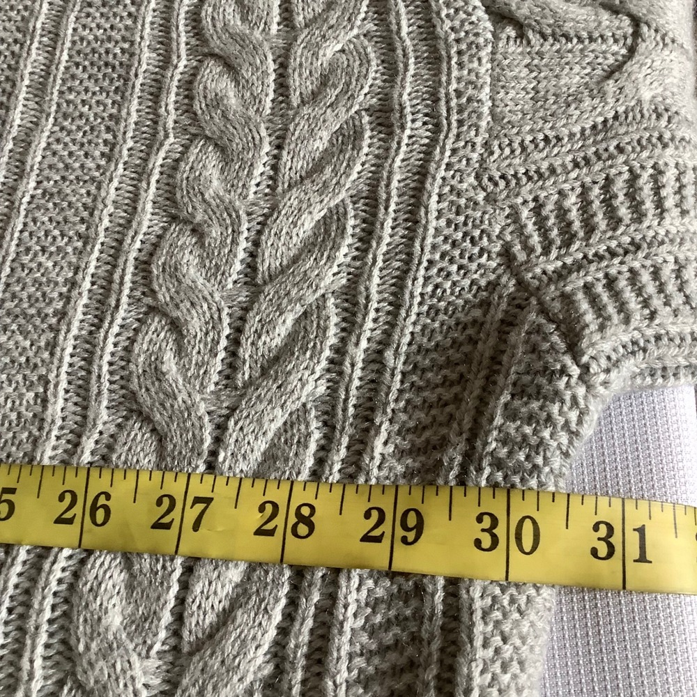 Torrid Gray Cable Knit Quarter Zip Sweater Plus Size 3 3X Funnel Neck Ribbed - Picture 11 of 16